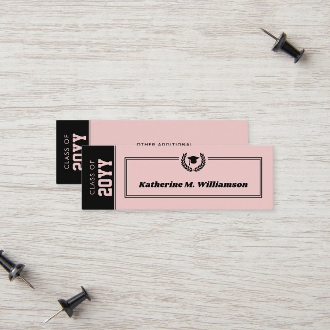 Anpassningsbar Modern Studenten Namn-kortinfogning (Fram/Back In Situ)