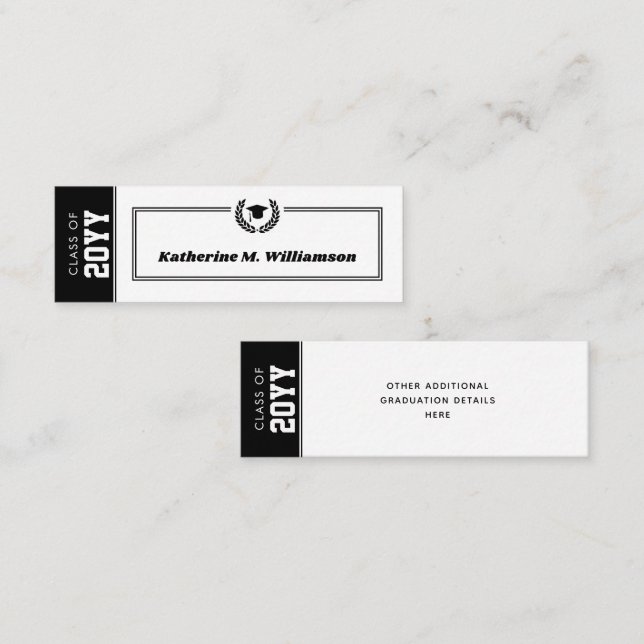 Anpassningsbar Modern Studenten Namn-kortinfogning (Fram/baksida)