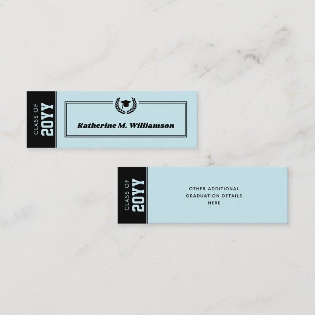 Anpassningsbar Modern Studenten Namn-kortinfogning (Fram/baksida)