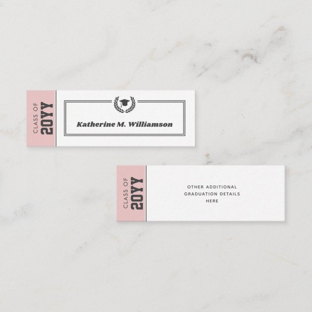 Anpassningsbar Modern Studenten Namn-kortinfogning (Fram/baksida)