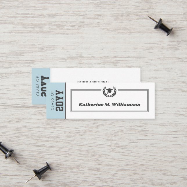 Anpassningsbar Modern Studenten Namn-kortinfogning (Fram/Back In Situ)