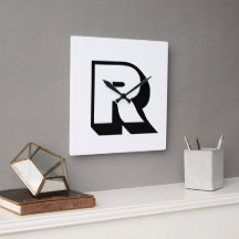 Anpassningsbar Modern svart monogramblocktypografi