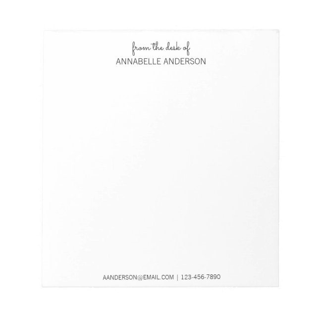 Anpassningsbar Modern svart skript från Namn skriv Anteckningsblock (Framsida)