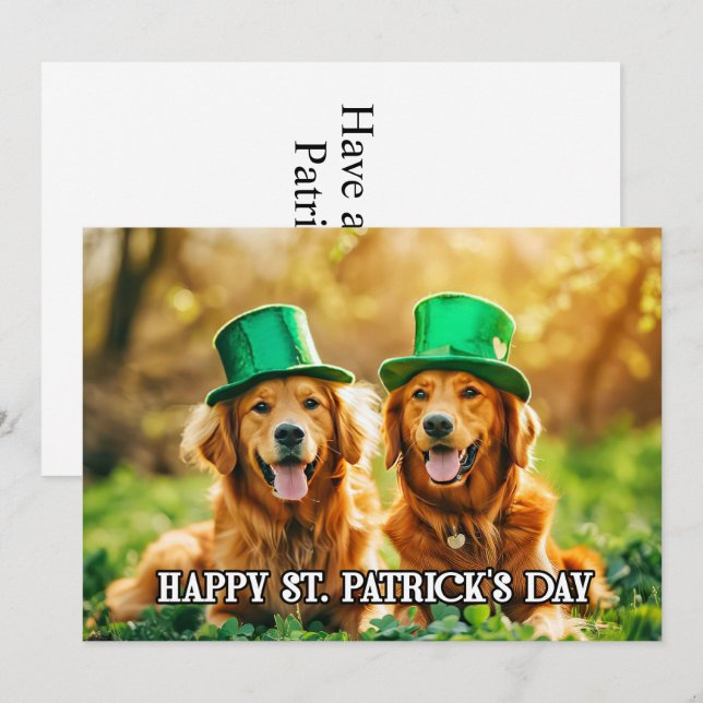 Anpassningsbar Modern Template St. Paddys for Pets Julkort (Fram/baksida)