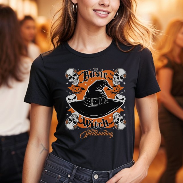Anpassningsbar Modern Text Womens Witch Halloween  T Shirt (Skapare uppladdad)