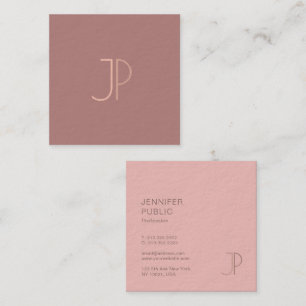 Anpassningsbar Modern Trendig Design Monogram-mall Fyrkantigt Visitkort