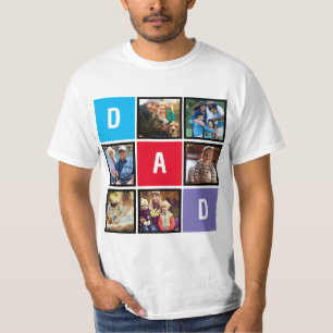 Anpassningsbar Modern Typografi Pappa Photo Collag T Shirt