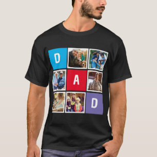 Anpassningsbar Modern Typografi Pappa Photo Collag T Shirt