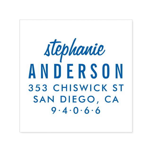 Anpassningsbar Modern Typografi | Returadress av S Självfärgande Stämpel (Design)