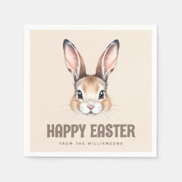 Anpassningsbar Modern Watercolor Cute Påskhare Neu Pappersservett