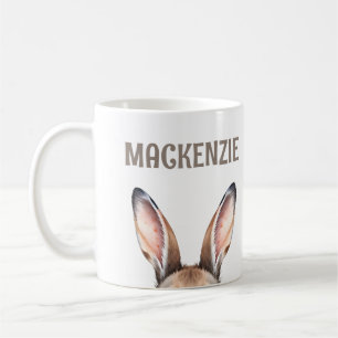 Anpassningsbar Modern Watercolor Cute Påskhare Öro Kaffemugg