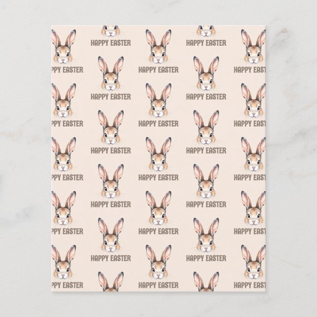 Anpassningsbar Modern Watercolor Cute Påskhare Pap (Framsida)