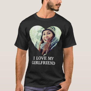 Anpassningsbar modernt hjärtfoto i kärlek min flic t shirt
