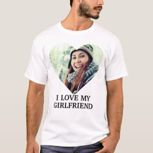 Anpassningsbar modernt hjärtfoto i kärlek min flic t shirt