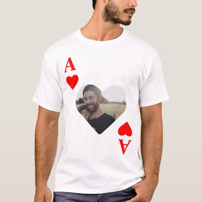 Anpassningsbar - modernt, unikt poker-fotomonogram t shirt (Framsida)