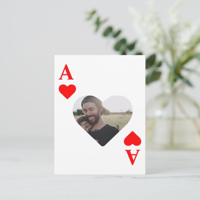 Anpassningsbar - modernt, unikt poker-fotomonogram vykort (Stående Fram)