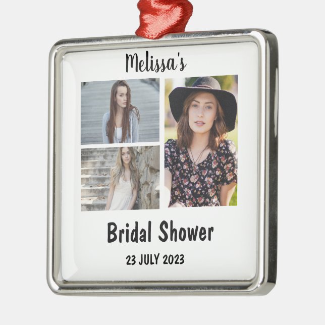 Anpassningsbar Möhippa 3 Fotokollage Julgransprydnad Metall (Vänster)