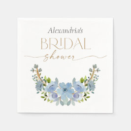 Anpassningsbar Möhippa Blue Blommigt Bouquet Pappersservett