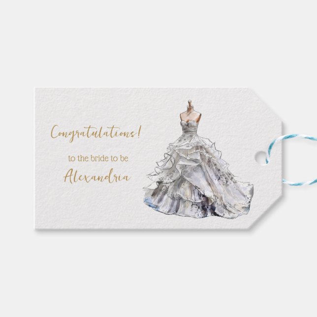 Anpassningsbar Möhippa Bröllop Dress Presentetikett (Framsidan (Horisontell))