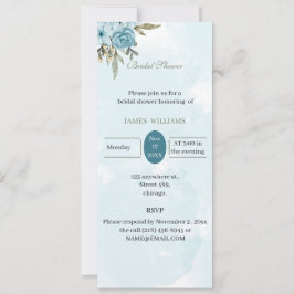 Anpassningsbar Möhippa Elegant blåa blommor Inbjudningar