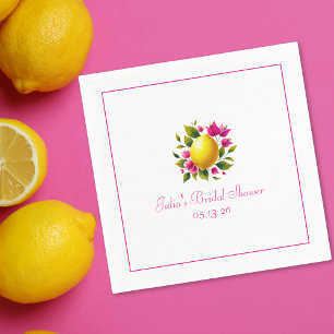 Anpassningsbar Möhippa Elegant Lemon Rosa Blommigt Pappersservett