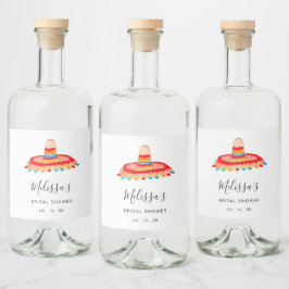 Anpassningsbar Möhippa Fiesta Sombrero Spritflaskor Etikett