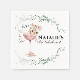 Anpassningsbar Möhippa Napkins Petals och Prosecco Pappersservett