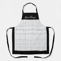Anpassningsbar Monochrome Kitchen Apron | Svartvit