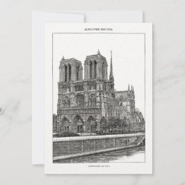 Anpassningsbar Monochrome Paris Travel Notre Dame Inbjudningar