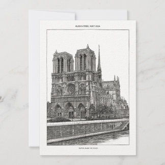 Anpassningsbar Monochrome Paris Travel Notre Dame Inbjudningar