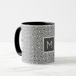 Anpassningsbar monogram Abstrakt Mönster mugg