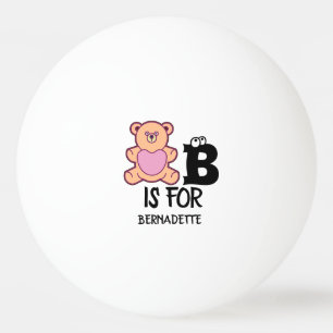 Anpassningsbar monogram B är för björnsöt djur Pingisboll