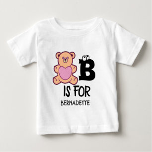 Anpassningsbar monogram B är för björnsöt djur T Shirt