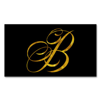 Anpassningsbar Monogram B faux guldgolv Monogram I Visitkortmagnet