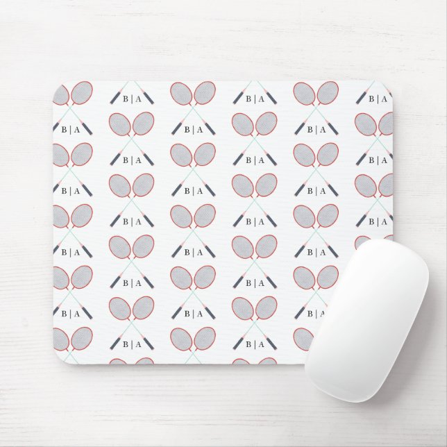 Anpassningsbar Monogram Badminton Mönster Musmatta (Med mus)