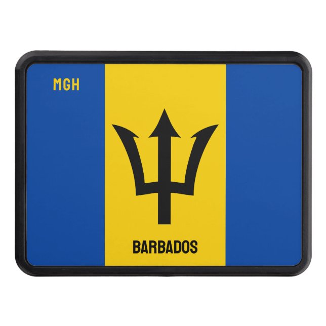 Anpassningsbar Monogram Barbados Flagga Dragkroksskydd (Framsidan)
