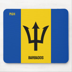 Anpassningsbar Monogram Barbados Flagga Musmatta