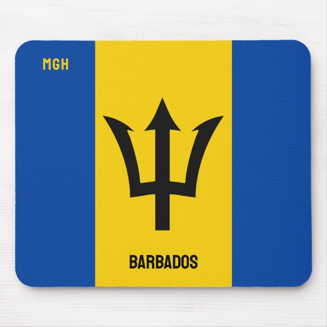 Anpassningsbar Monogram Barbados Flagga Musmatta (Framsidan)