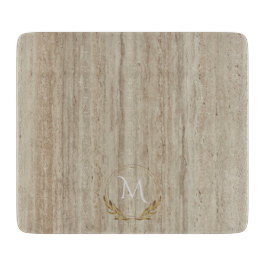Anpassningsbar Monogram Beige Travertine Marble St