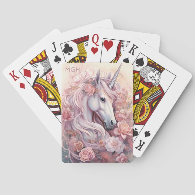 Anpassningsbar Monogram Benice Unicorn Casinokort (Baksidan)