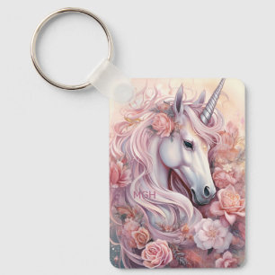 Anpassningsbar Monogram Benice Unicorn Nyckelring