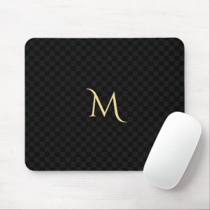 Anpassningsbar Monogram Black Check Mönster Home Musmatta