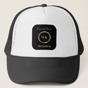 Anpassningsbar Monogram Black Guld Employee Namn Keps