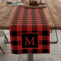 Anpassningsbar Monogram Black Red Buffalo Play Mön