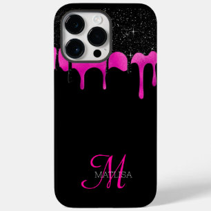 Anpassningsbar Monogram Black Shock rosa Dricksskr