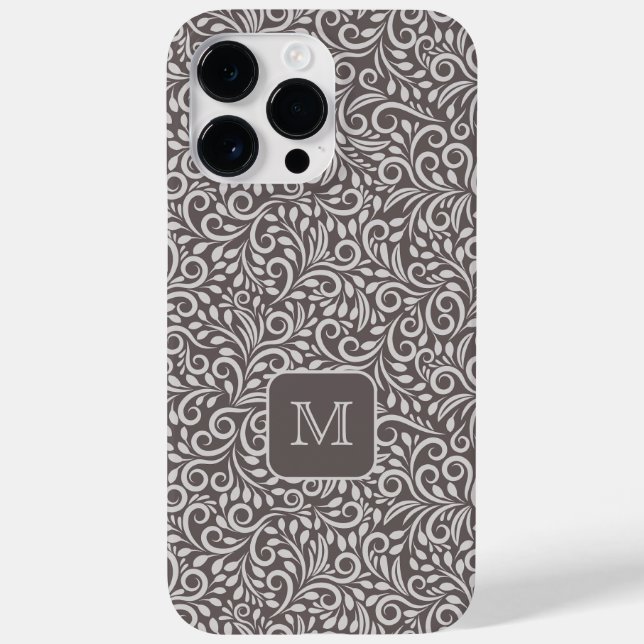 Anpassningsbar Monogram Blommigt Löv Mönster (Baksida)