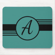 Anpassningsbar Monogram Blue & Black Mousepad