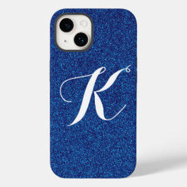 Anpassningsbar Monogram Blue Glitter Phone Case