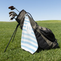 Anpassningsbar Monogram Blue Stripe Golf Towel