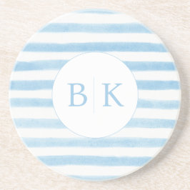 Anpassningsbar Monogram Blue Stripe Sandstone Unde Underlägg